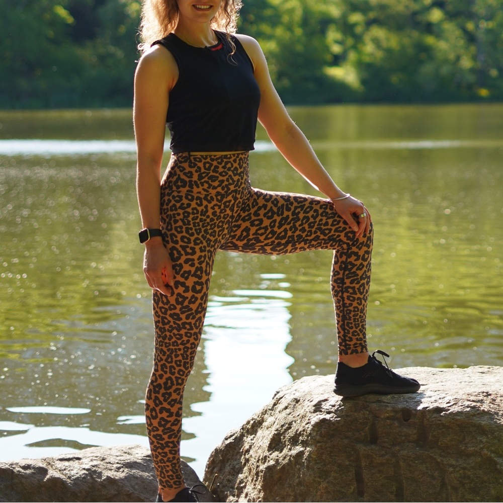 Leopard Print Leggings - Brown/Black